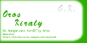 oros kiraly business card